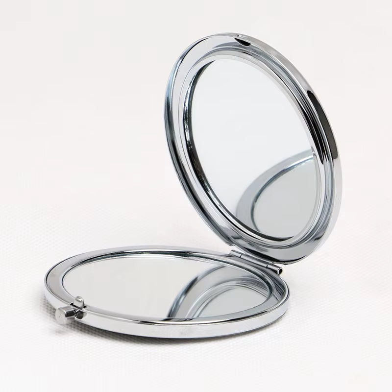 Factory Travel Makeup Mirror Compact Portable for Handbag Purse Pocket Folding Handheld Double Side Round