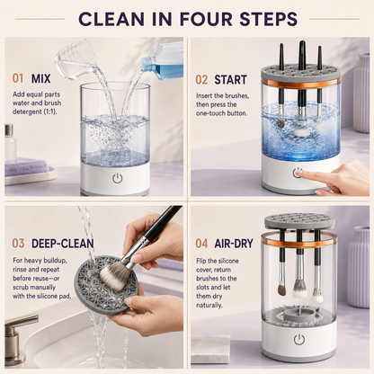 BrushSpa Pro™ 3-in-1 Electric Makeup Brush Cleaner
