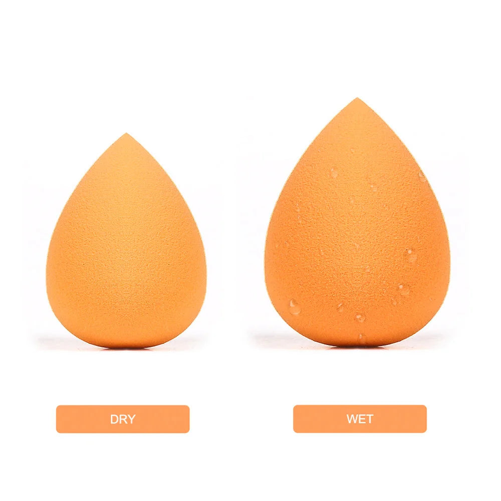 Custom LOGO Teardrop Latex Free Washable Powder Puff Cosmetic Make up Sponge Orange Blender Beauty Makeup Sponge