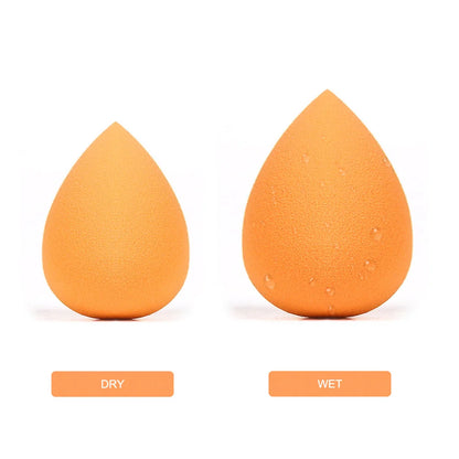 Custom LOGO Teardrop Latex Free Washable Powder Puff Cosmetic Make up Sponge Orange Blender Beauty Makeup Sponge