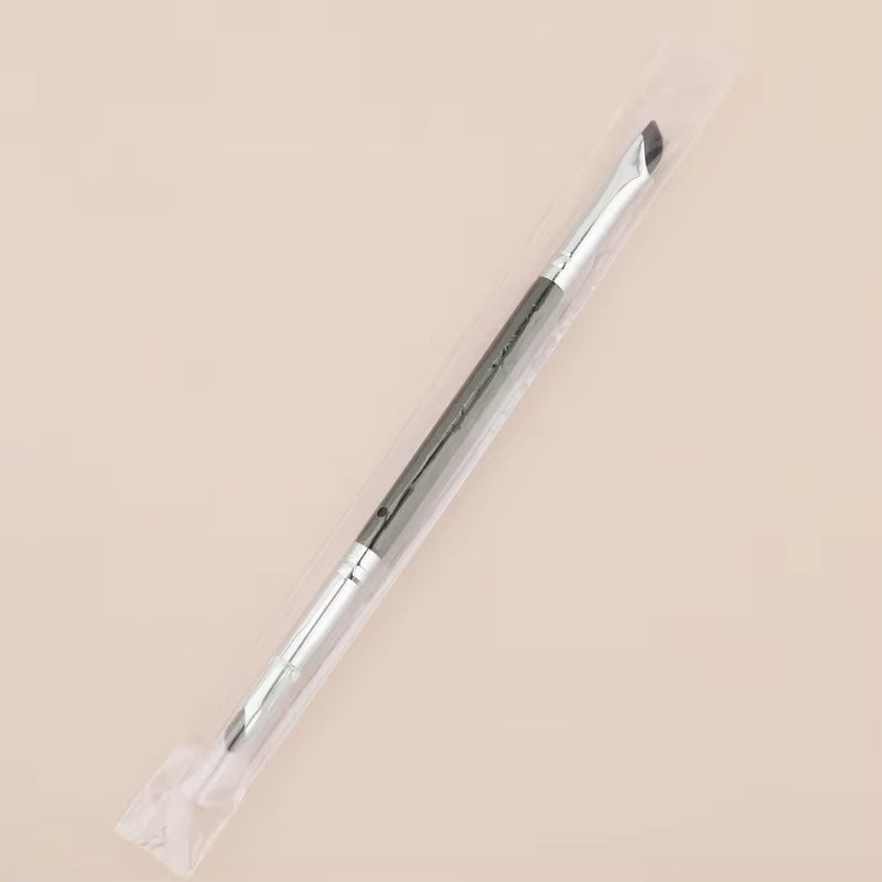 Synthetic Hair Vegan 2 in 1 Double Ended Private Label Flat Angled Tint Spoolie Makeup Eye Eyeshadow Eyebrow Eyelash Brush