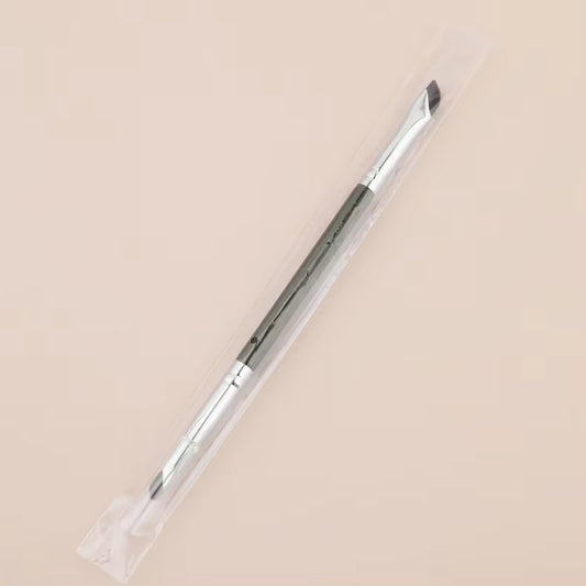 Synthetic Hair Vegan 2 in 1 Double Ended Private Label Flat Angled Tint Spoolie Makeup Eye Eyeshadow Eyebrow Eyelash Brush